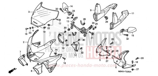 PANNEAU SUPERIEUR (1) CBR600FY de 2000